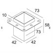 Einbetonierbüchse CONCRETE BOX 151 INOX 316 L  73x73mm/As=43x43mm | Bild 2
