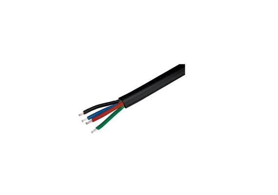 Einspeisung mit Gummi-Kabel- 4-polig HRF 1m schwarz  Farbe schwarz d=5.8mm