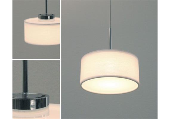 Einzelpendel Elena LED 7W direkt-indire. alu-creme  230V/24V/H=145 D=130/ 7W 2700°K
