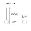 Einzelpendel Volum 14 Opalglas glanz, 15m Länge  240V, max.15W E14, D=14cm IP20 | Bild 2