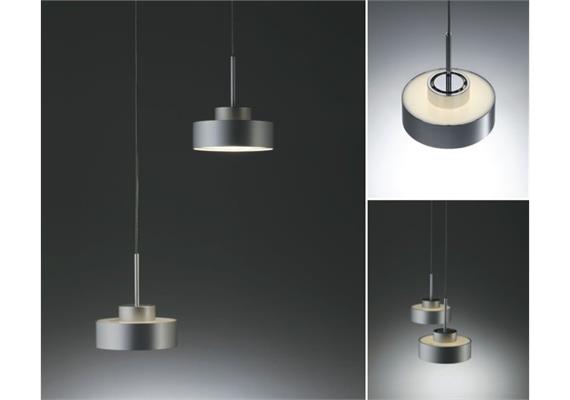 Einzelpendelleuchte Loui Led 7Wdirekt/indirekt schwarz  230V/24V/H=125 D=110/ 7W/ /2700°K