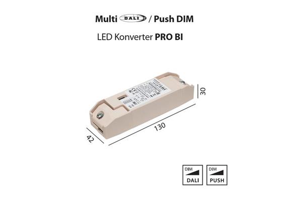 Elektr. Konverter 38W DALI - Push  220-240V / L=145 B=52 H=30