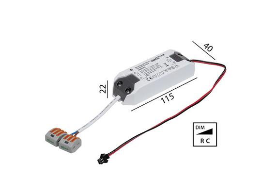Elektr. Konverter DU LED DC 12W/350mA dimmbar  220-240V/ 350mA / L=115 B=40 H=22 / IP20