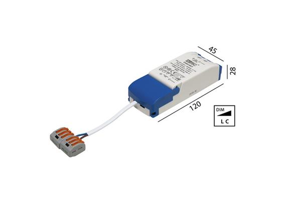 Elektr. Konverter LED DC 9-18W dimmbar  220-240V/ 18-36V 450mA L=120 B=45 H=28 / IP20