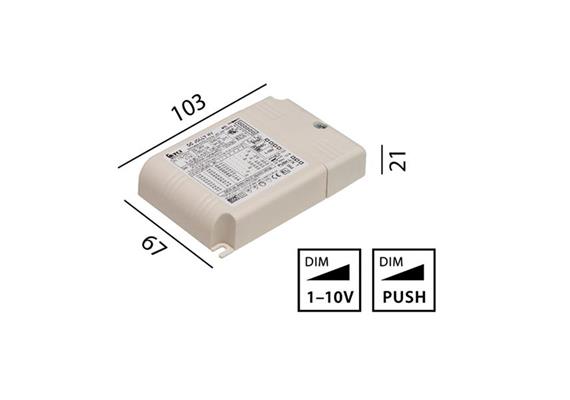 Elektr. Konverter Push 20W / 1-10V  220-240V / L=103 B=67 H=21