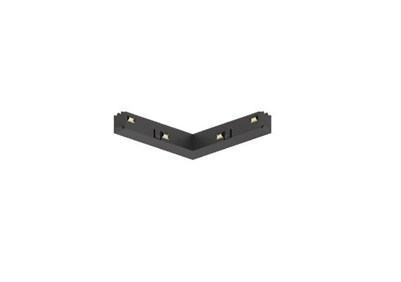 Elektrischer 90° L-Verbinder Stromschiene Magneto schwarz  DC 48V / L=105x105mm / IP20