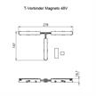 Elektrischer T- Flex-Verbinder Stromschiene Magneto schwarz  DC 48V 15A L=278 x147mm IP20 | Bild 2