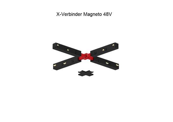 Elektrischer X- Flex-Verbinder Stromschiene Magneto schwarz  DC 48V 15A L=278 x278mm/ IP20