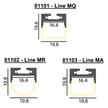 Endstück Profil Line MR Alu (1 paar)  B=19.8x19.8mm | Bild 2