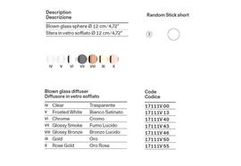Glas D=12cm für Random Stick glossy bronze  Armatur mit Kabel nicht enthalten
