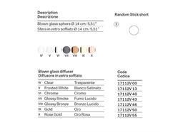 Glas D=14cm für Random Stick glossy bronze  Armatur mit Kabel nicht enthalten