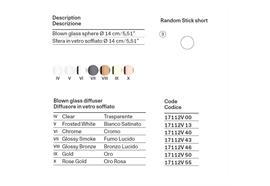 Glas D=14cm für Random Stick glossy bronze  Armatur mit Kabel nicht enthalten