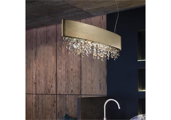 Hängel. Olà S4 oval LED L=100cm brüniert gebürstet  230V/ 33W 3000K L=100cm B=13cm H=20cm