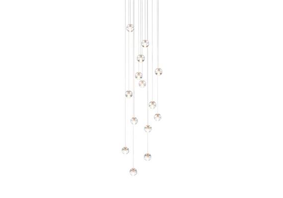 Hängeleuchte 14.14 round 14 x1.5W Led Kugel transparent  230V/12V DC 1.5W / IP20