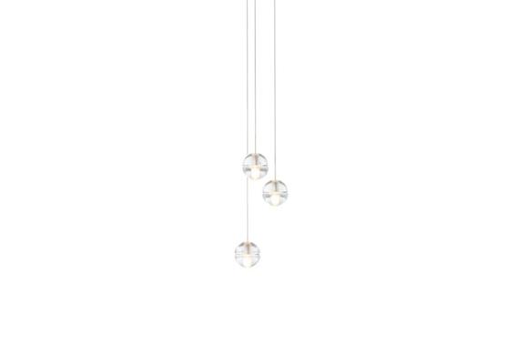 Hängeleuchte 14.3 / 3x1.5W Kugeln transparent  230V / 12V DC 3x1.5W / Kugel D=102mm / IP20