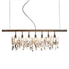 Hängeleuchte CELLULA 1m/ Kristallglas/Edelstahl  240V/E14 / 7x18W max.42W L=1000x30x400mm