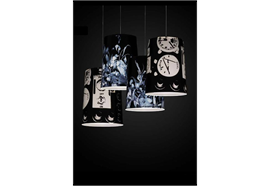 Hängeleuchte GRAF tecno  230V/E27/1x105W/H=44/B=33 Stoff/Metall verchromt