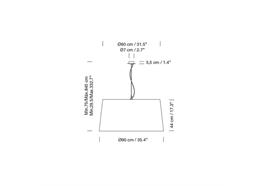 Hängeleuchte GT1500 kpl. Natural Plissé  230VAC 3x12W LED D=150 H=74cm IP20