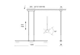 Hängeleuchte LET D 120 standard 3000°K alu  H=80-140cm 31W 3x4W LED