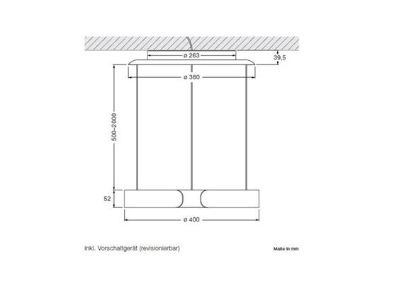 Hängeleuchte MITO Sospeso up 40 variabel wide schwarz  240V 40W 2220lm D=400mm H=52 /IP20