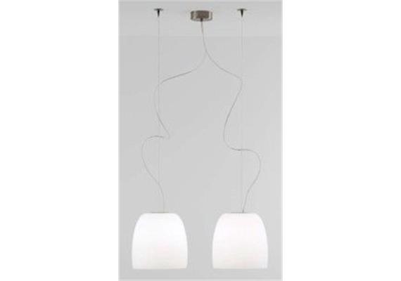 Hängeleuchte Notte S3 nickel Glas weiss  240V E27 1x150W H=305 D=300