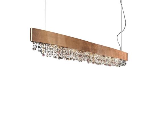 Hängeleuchte Olà S6 oval LED, 160cm blattkupfer  230V/ 3000K D=160x14cm H=20cm