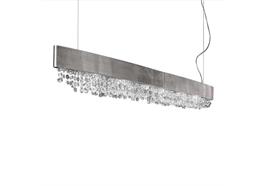 Hängeleuchte Olà S6 oval LED, 160cm blattsilber  230V/ 3000K D=160x14cm H=20cm