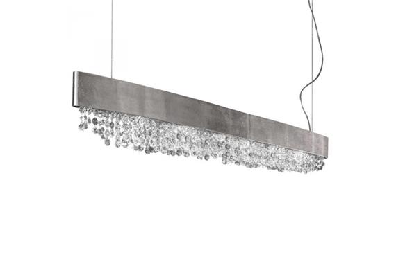 Hängeleuchte Olà S6 oval LED, 160cm blattsilber  230V/ 3000K D=160x14cm H=20cm