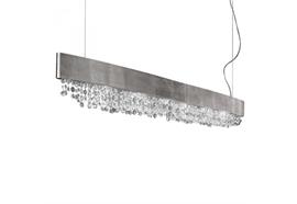 Hängeleuchte Olà S6 oval LED, 160cm blattsilber  230V/ 3000K D=160x14cm H=20cm