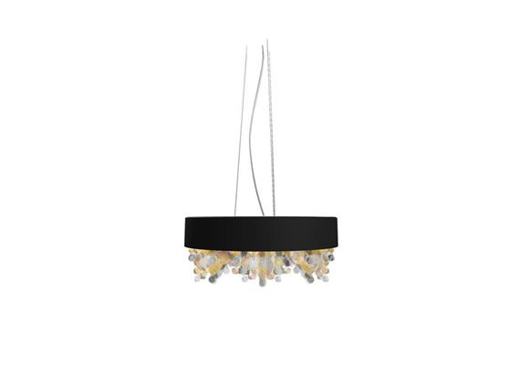 Hängeleuchte Olà S6 rund LED 40cm schwarz matt  230V oben&unten: 11W 2x1760lm D=40 H=20