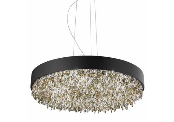Hängeleuchte Olà S6 rund LED 40cm schwarz matt  230V oben&unten: 11W 2x1760lm D=40 H=20