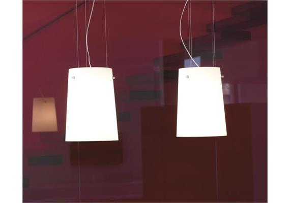 Hängeleuchte Sera small S11 Glas weiss  240V E27 2x 100W Nickel  D=220 H=2000