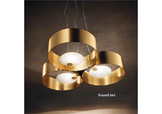 Hängeleuchte SOUND OR3 LED gold gebürstet  230V 3000K/ L=560 B=56 H=11/ IP20