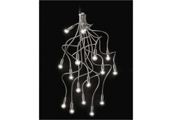 Hängeleuchte TURCIO 16 Nickel satiniert  230V/max. 16x60W E14 H=90/160var.  Base 7x11cm