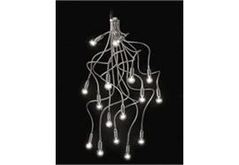 Hängeleuchte TURCIO 16 Nickel satiniert  230V/max. 16x60W E14 H=90/160var.  Base 7x11cm