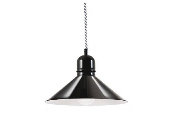 Hängelleuchte Bitburg 240 tiefschwarz, innen weiss  240V E27 1x100W / D=240mm H=150