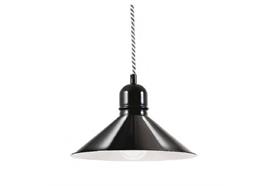 Hängelleuchte Bitburg 240 tiefschwarz, innen weiss  240V E27 1x100W / D=240mm H=150