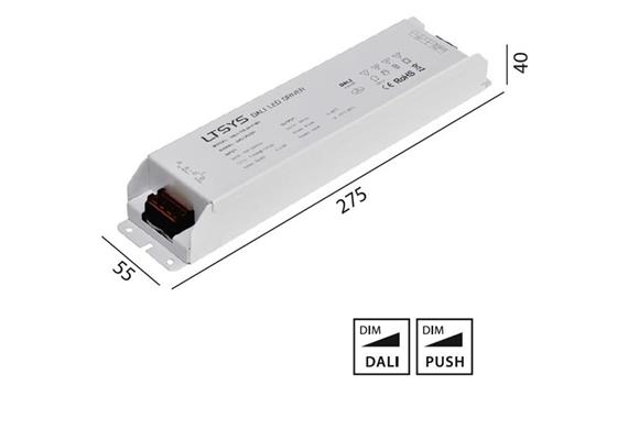 Konverter 24V LED 150W DALI-Touch DIM weiss  240V/ 6.25A / L=275 B=55 H=40 / IP20