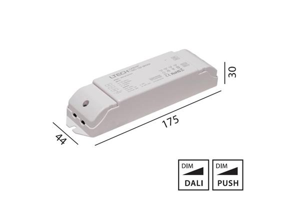 Konverter 24V LED 36W DALI-Touch DIM weiss  240V/ 6.25A / L=175 B=44 H=30 / IP20