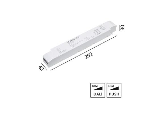Konverter 24V LED 75W small DALI-Pus DIM weiss  240V/ L=292 B=43 H=30 / IP20