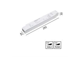 Konverter 24V LED 75W small DALI-Pus DIM weiss  240V/ L=292 B=43 H=30 / IP20