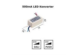 Konverter DC 10.5W 500mA DALI - Push weiss  220-240V / 3W-10.5W / L=73 B=36 H=29 IP20