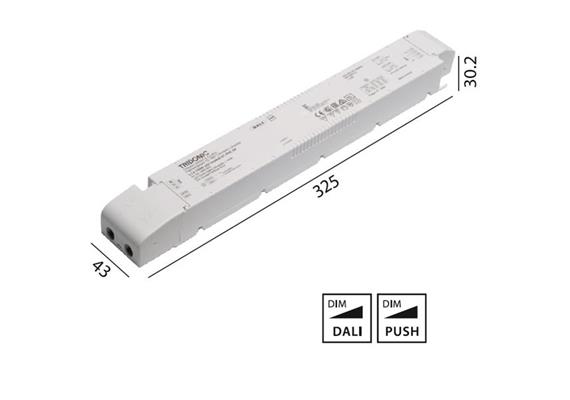 Konverter LCA 24V 150W Dali -switch-Dim weiss  240V/ DC L=325 B=43 H=30.2mm/ IP20