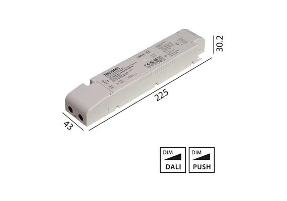 Konverter LCA 24V 60W Dali -switch-Dim weiss  230-240V/ L=225 x 43 x 30.2mm / IP20