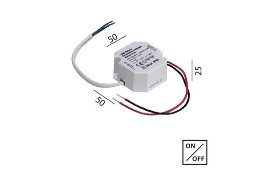 Konverter LED 24V/DC 12W IP65  100-240V/24V L=50 B=50 H=25