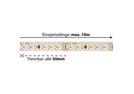 LED-Strip Flex 24V 14W/m 120° warmweiss  24V DC 3000K CRI90 1268lm/m B=10mm IP20