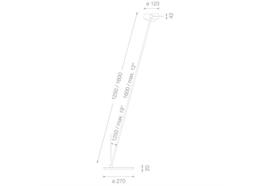 Leseleuchte Lettura 125 Sento C 80° chrom glanz  230V 18W 2700K 1570Lm links IP20