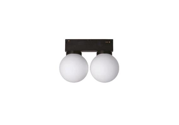 Magneto Schienen-Leuchte Orb due 16W Opal schwarz  DC 48V 2700K 2x 689Lm L=205 H=110 IP20