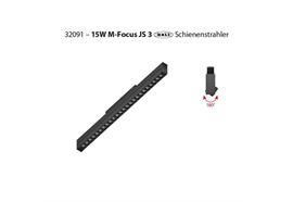 Magneto Schienenstrahler Focus 3.0 JS schwarz  DC48V 3000K 15W 998Lm L=483 B=23 H=43 /IP20