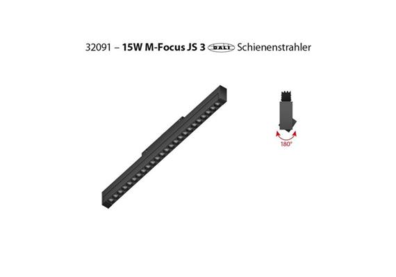 Magneto Schienenstrahler Focus 3.0 JS weiss  DC48V 3000K 15W 998Lm L=483 B=23 H=43 /IP20